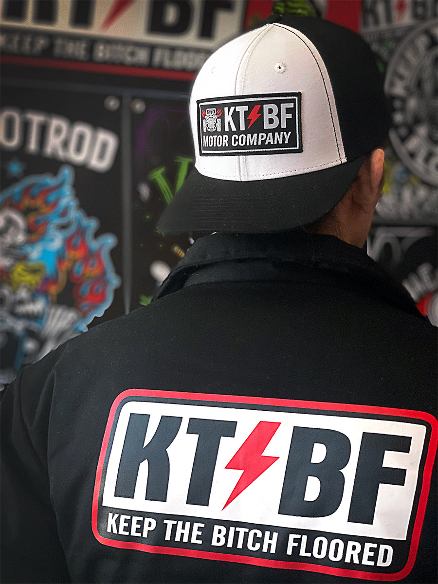 
                  
                    KTBF "MOTOR CO." Series Snapbacks | Black, Blue, Red, Dark Gray, Heather Gray, White
                  
                